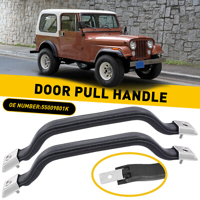 #ad 2x Interior Door Handle Pull For JeepCJ5 Strap CJ7 CJ8 For Wrangler YJ 55009801K $39.89