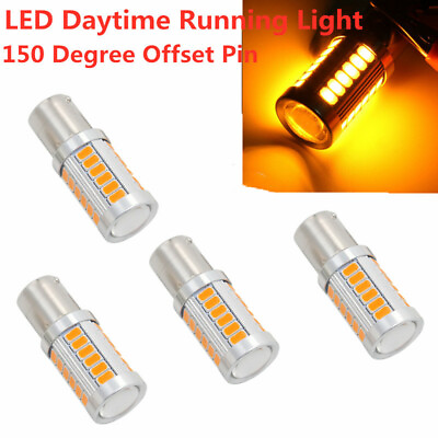 #ad 4X Super Bright 1156 BA15S P21W 7506 LED Turn Signal Light Bulbs Amber Yellow $15.16