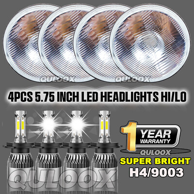 #ad 4PCS 5.75quot; 5 3 4 DOT Round LED Headlights DRL Angel Eyes Projector Hi Lo Beam H4 $119.99
