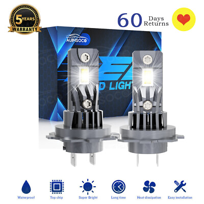 #ad H7 LED Headlight Bulbs Kit 110W Super White 3570 6500K Canbus Error Free $48.99