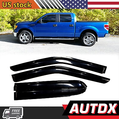 #ad For 2015 2021 Ford F150 Crew Cab Out Channel Smoke Window Vent Visor Rain Guards $28.85