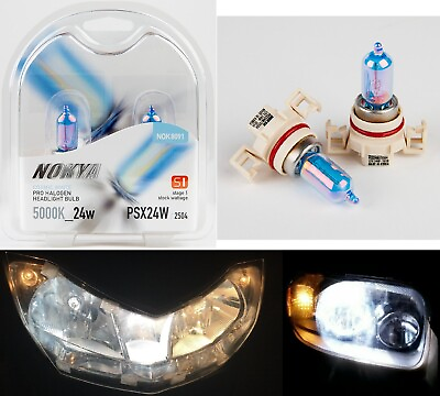 #ad Nokya 5000K White PSX24W 2504 Nok8091 24W Two Bulbs DRL Light Replacement Stock $24.70
