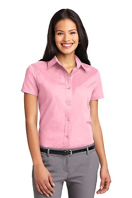 #ad Port Authority Womens Short Sleeve Wrinkle Resistant Easy Care Collar Shirt L508 $20.98