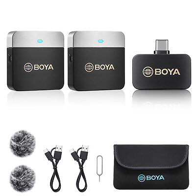 #ad BOYA BY M1V4 USB C Dual Wireless Lavalier Microphone for Android iPhone 15 Vlog $80.00
