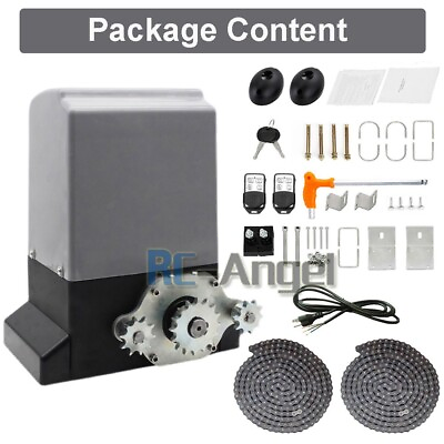 #ad 4400Lbs Sliding Electric Gate Opener Automatic Motor Remote Kit Heavy Duty Chain $185.61