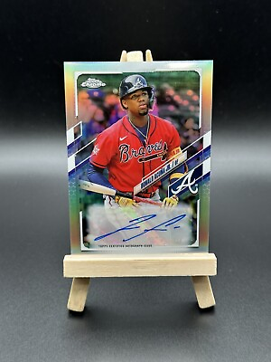 #ad 2021 Topps Chrome Update Ronald Acuna Jr Refractor Auto CUSA RA Braves $249.99