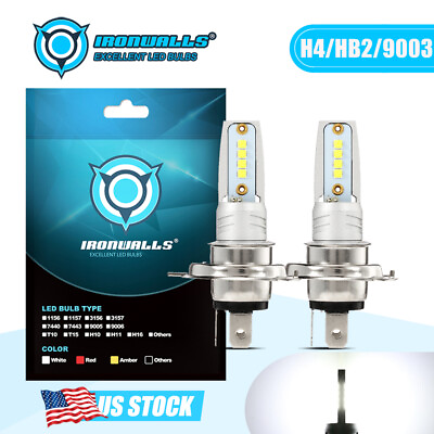 #ad 2X 9003 H4 LED Headlight Bulbs Kit High Low Beam Super Bright 100W 10000LM 6000K $15.99