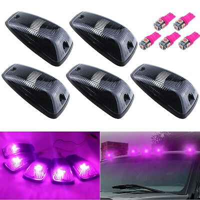 #ad Smoke Cover and Base Cab Roof Running Lights with Pink T10 Plug Top Clearance $25.64