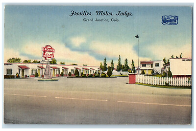 #ad c1940#x27;s Frontier Motor Lodge Grand Junction Colorado CO Vintage Postcard $9.95