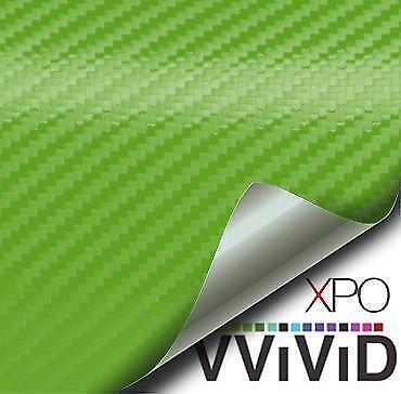 #ad VVivid Xpo Matte Lime Dry Carbon Vinyl Car Wrap Film V170 $1.99