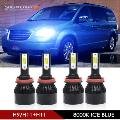 #ad For Chrysler Town amp; Country 2008 2016 LED Headlight H11 Blue High Low Beam Bulbs $41.25