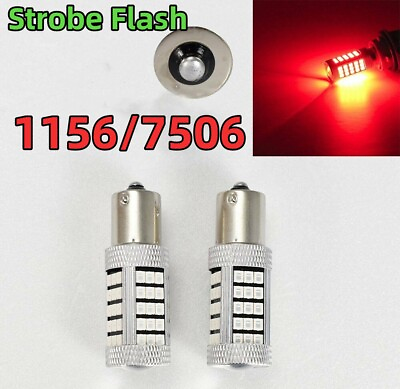 #ad Strobe Flash Rear Signal Light 1156 BA15S 7506 Red 63 SMD LED Bulb W1 J $18.00