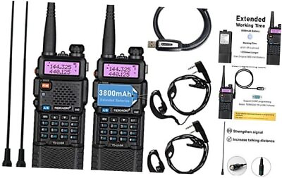 #ad UV 5R Ham Radio Handheld Walkie Talkie Two Way Radio with 3800mAh Extended $82.92