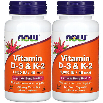#ad Now Foods Vitamin D 3 amp; K 2 120 Veg Capsules 2 Pack $19.57