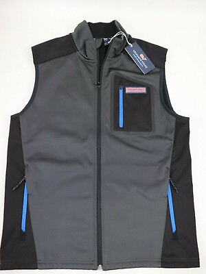 #ad VINEYARD VINES Men#x27;s Vest Size XS Charcoal PERFORMANCE SAILING Full Zip $125 NEW $71.60