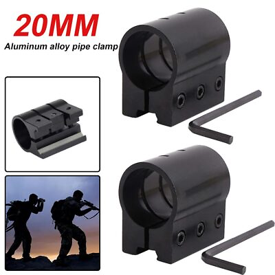 #ad 2PCS 20mm Picatinny Weaver Rail for 1quot; 25.4mm Ring Tube Clip Sight Scope Mount $6.89