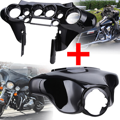 #ad Glossy Black Batwing Inner Outer Fairing For Harley Harley Street Electra Glide $249.01
