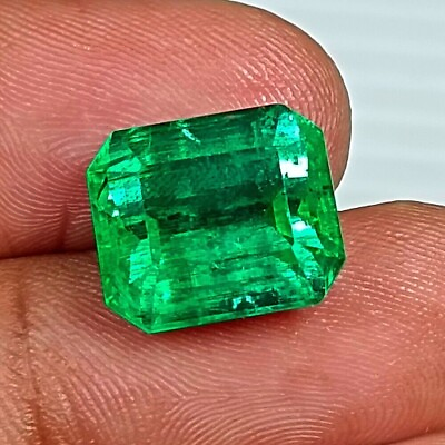 #ad 7.56 CT GIA CERTIFIED Natural Zambian Emerald Octagon Top *Fast Delivery 5*Grade $12000.00