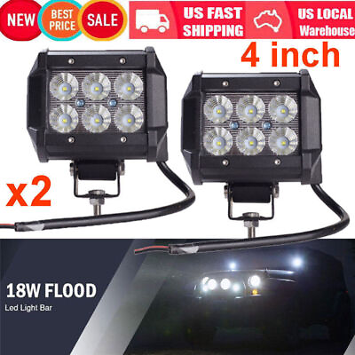 #ad #ad 2x 4quot; 180W LED Work Light Bar 4WD Offroad SPOT Pods Fog ATV SUV UTV Driving Lamp $9.99