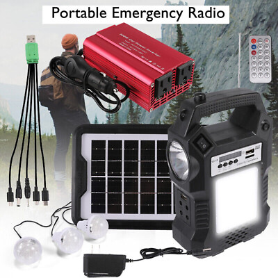 #ad Solar Power Station Portable Generator Charger Emergency Power Supply Radio MP3 $59.56