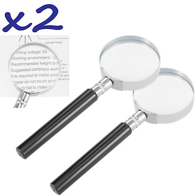 #ad 10X Magnification Handheld Magnifier Magnifying Glass Handle Low Vision Aid 50mm $9.99