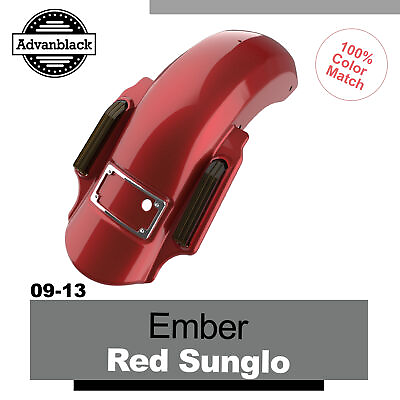 #ad Ember Red Sunglo Dominator Extended Stretched Rear Fender Fits 09 13 Harley $984.00