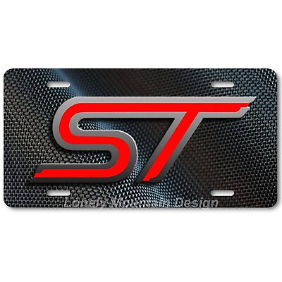 #ad Ford ST Inspired Art on Carbon FLAT Aluminum Novelty Auto Car License Tag Plate $19.99