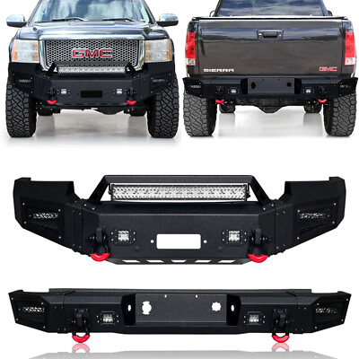 #ad LUYWTE Steel Front Rear Bumpers Fits 07 13 GMC Sierra 1500 Pickup $1329.99