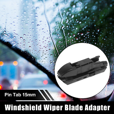 #ad Car Window Windscreen Windshield Wiper Blade Adapter with Pin Tab 15mm Black $7.49