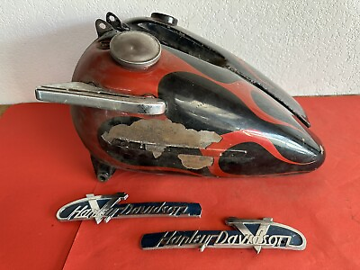 #ad OEM 1955 1956 Harley Davidson FL FLH Panhead Gas Tanks Tank Emblems Shift Gate $3999.99