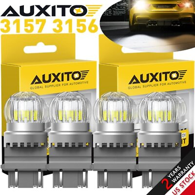 #ad AUXITO 4X 3157 3156 2800LM LED Tail Brake Stop Backup Reverse Light Bulbs 6000K $22.99