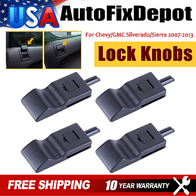 #ad Door Lock Knob Front Rear Black 4 PCS For 2007 2013 Chevy GMC Silverado Sierra $6.99
