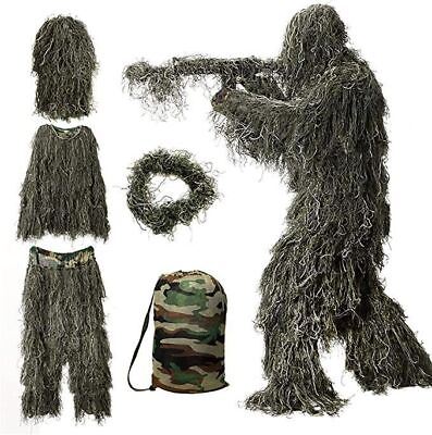 #ad 3D Camouflage Ghillie Suits Woodland Jungle Clothes for Hunting Military Cosplay $49.99
