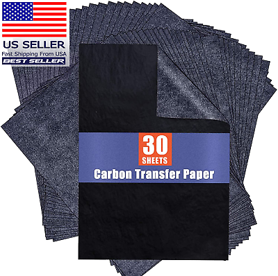 #ad CARBON PAPER for Tracing Graphite Transfer Paper 30 Pcs Black Graphite $7.99