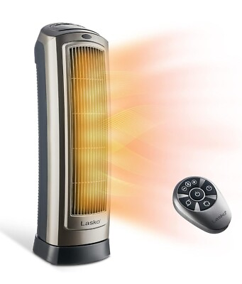 #ad 1500W Oscillating Digital Ceramic Tower Heater w Adjustable Thermostat amp; Remote $55.00