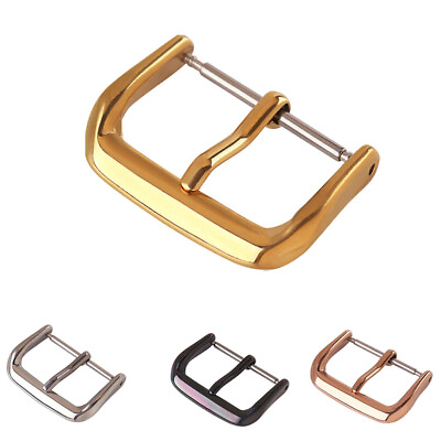 #ad 2Pcs 8 22mm Stainless Steel Watch Buckle Watchbands Strap Replacement Pin Buckle AU $4.69