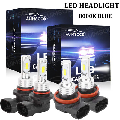 #ad 4PCS 9005 H11 Blue 8000K 3570 LED Headlight Kit Bulbs High Low Beam Combo Kit $24.99