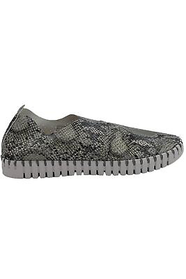 #ad Ilse Jacobsen Perforated Slip On Shoes Printed Tulip Black Snake $44.99