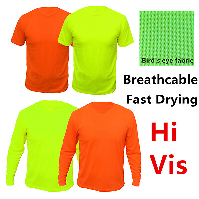 #ad Hi Vis Safety T Shirts High Visibility Breathable Fast Drying Work Sport Wear $9.88