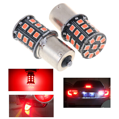 #ad 2Pcs 1156 BA15S 2835 33 SMD Red LED Bulbs Car Turn Signal Lamp Brake LightsH YN C $2.78