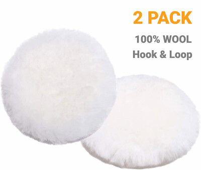 #ad 2PCS 5 7 inch Lambs Wool Polishing Waxing Pads Car Buffer Polisher Buffing Wheel $13.19