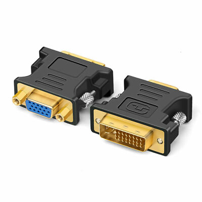 #ad DVI I Male Analog 245 to VGA Female 15 pin Connector Adapter Desktop PC #44 $1.88