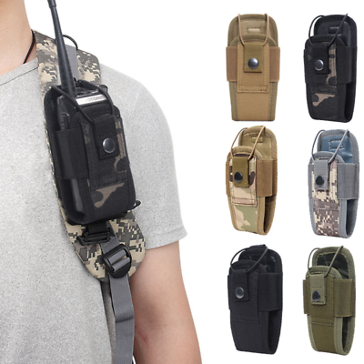 #ad Tactical Radio Holster Pouch Holder Case Bag Molle Military Walkie Talkie Holder $7.99