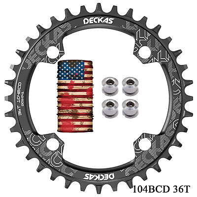 #ad DECKAS 104BCD Narrow Wide 1X Chainring 32 52T Round Oval CNC Black for 7 12S MTB $25.99