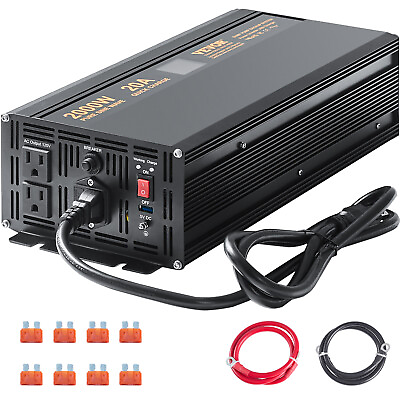 #ad VEVOR 2000W Sump Pump Battery Backup System Inverter LCD Emergency Power Outage $195.99