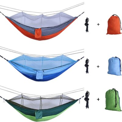 #ad 660lbs Portable Camping Hammock Tent With Mosquito Net Breathable Hanging Bed $14.99