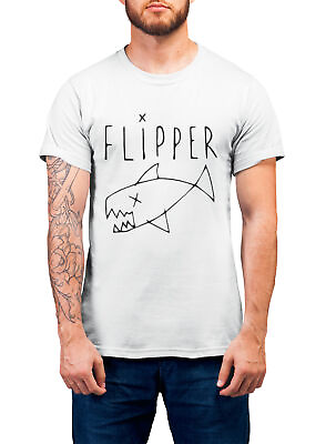 #ad Mens Flipper ORGANIC T Shirt Music As Worn by Kurt Cobain Nirvana Rock Grunge GBP 8.95