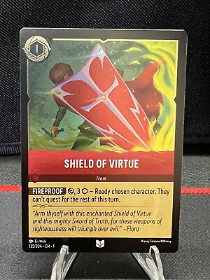 #ad 1x Shield of Virtue 135 204 Uncommon Cold Foil NM Mint Disney Lorcana: The $1.59