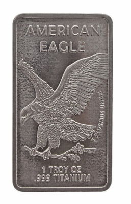 #ad 1 TROY OUNCE OZ .999 Pure TITANIUM Metal Liberty Eagle Bars INGOT Silver Bullion $13.97