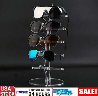 #ad 5 Layer Glasses Display Stand Acrylic Eyeglasses Rack Sunglasses Holder Storage $9.98